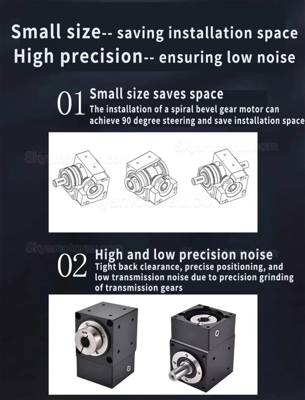 Nema 34 90 Degree Bevel Gearbox Ratio 2:1/3:1/5:1 for NEMA 34 Stepper/ 80mmServo Motor