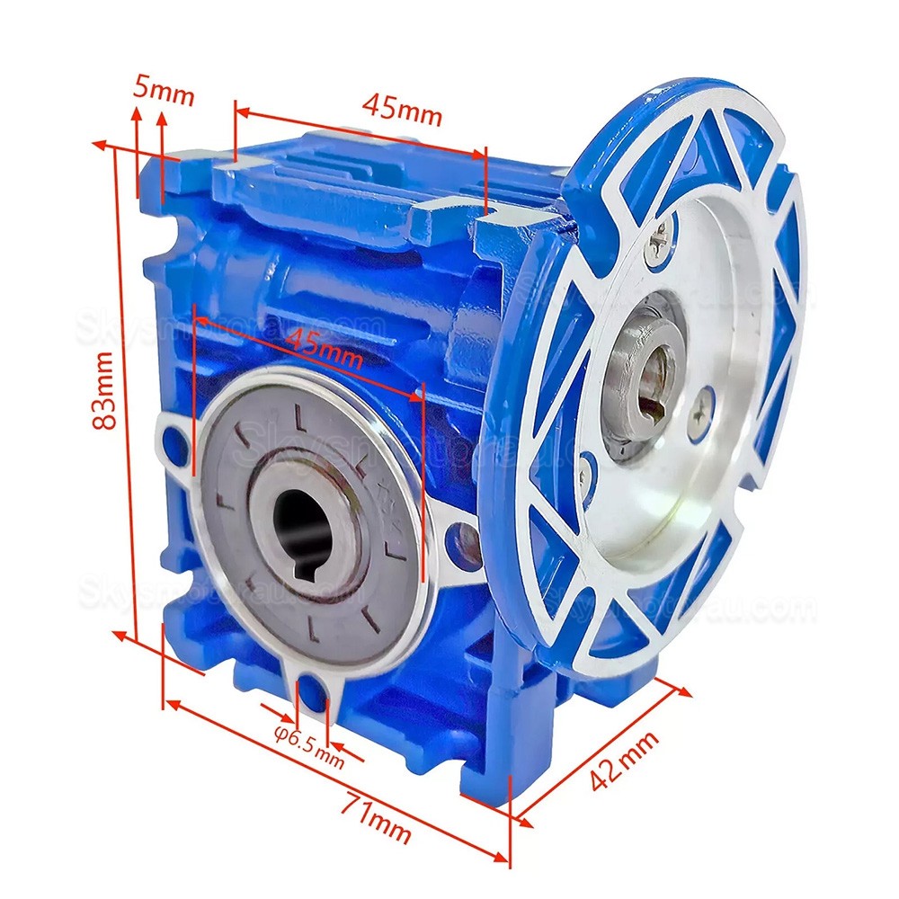 NMRV025 56B14 Worm Drive Gearbox Ratio 10:1/20:1/30:1/40:1/50:1/60:1 Input Bore 9mm