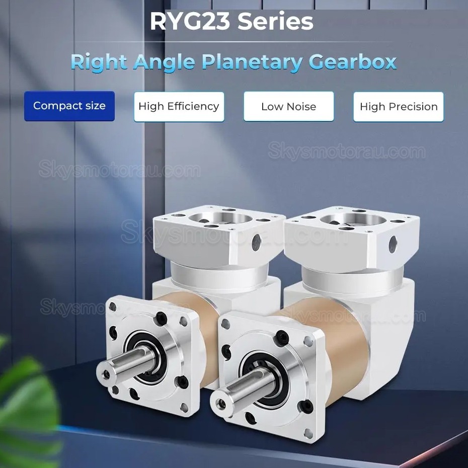 RYG23 Series Right Angle Planetary Gearbox Ratio 5:1/10:1/20:1/50:1 for Nema 23 Stepper Motor