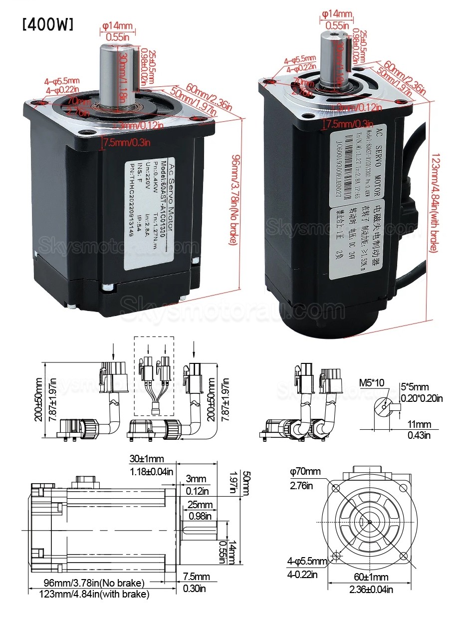 400W/600W/750W/1000W AC Servo Motor & Driver Kit 1.27Nm-3.8Nm 110V / 220V For CNC And PLC Systems