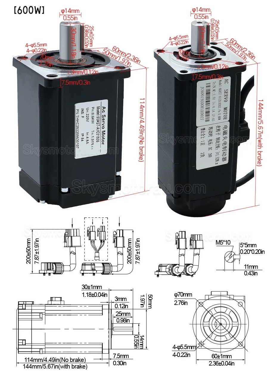 400W/600W/750W/1000W AC Servo Motor & Driver Kit 1.27Nm-3.8Nm 110V / 220V For CNC And PLC Systems