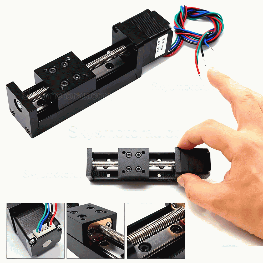 Mini Motorized Linear Slides Actuator OSP001601 1mm Pitch 0.07Nm Stroke 75mm with Nema 11 Stepper Motor