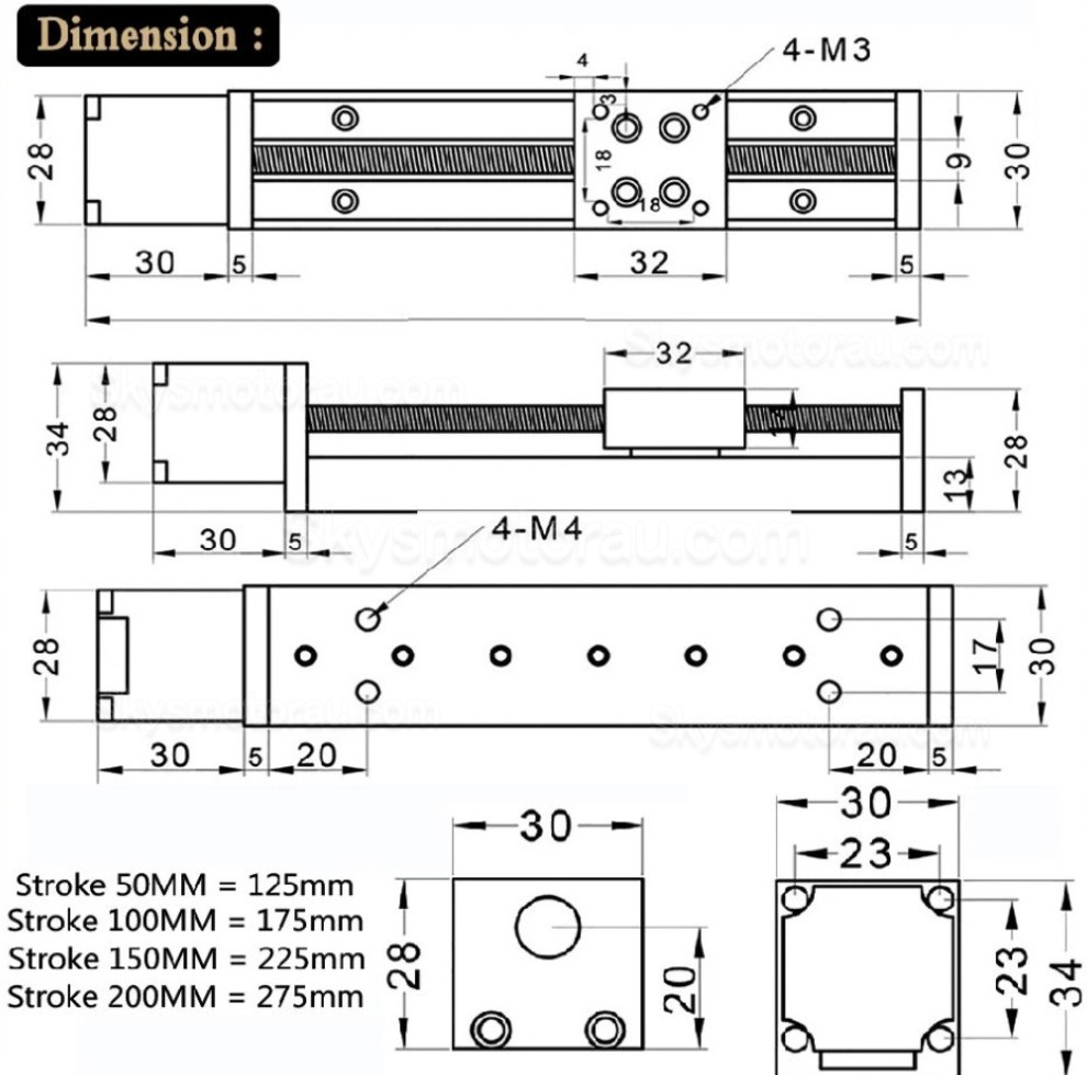 Linear Actuator Controller Kit OSP001602 Mini Motorized Linear Stage with Neme 11 Stepper Motor & TB6600 Drver Kit