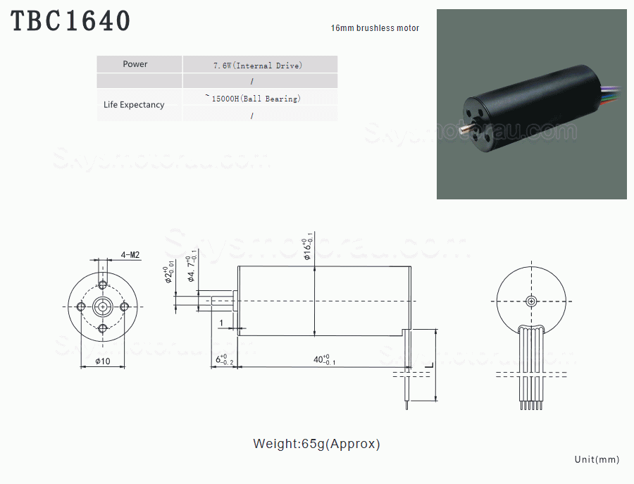 20Pcs 12/24V &Phi;16mm Brushless Coreless DC Motor TBC1640 0.05kg.cm 2.7W-7.6W Shaft 2mm
