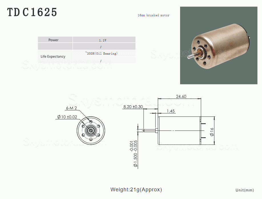 20Pcs 12V &Phi;16mm Coreless DC Motor TDC1625 15g.cm 0.9W/1.1W Shaft 1.5mm