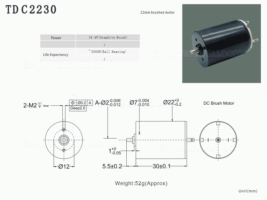 15Pcs 9V/24V &Phi;22mm DC Coreless Brushed Motor TDC2230 103g.cm/167g.cm Shaft 1mm