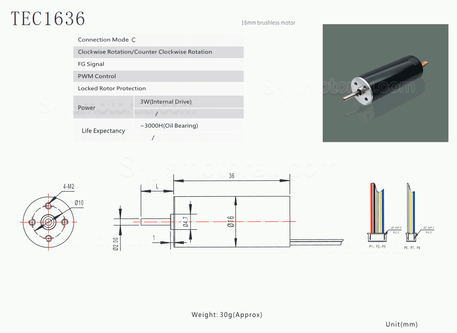 20Pcs 12V/24V &Phi;16mm BLDC Coreless Motor TEC1636 32.6g.cm 3.4W Shaft 2mm 10000RPM