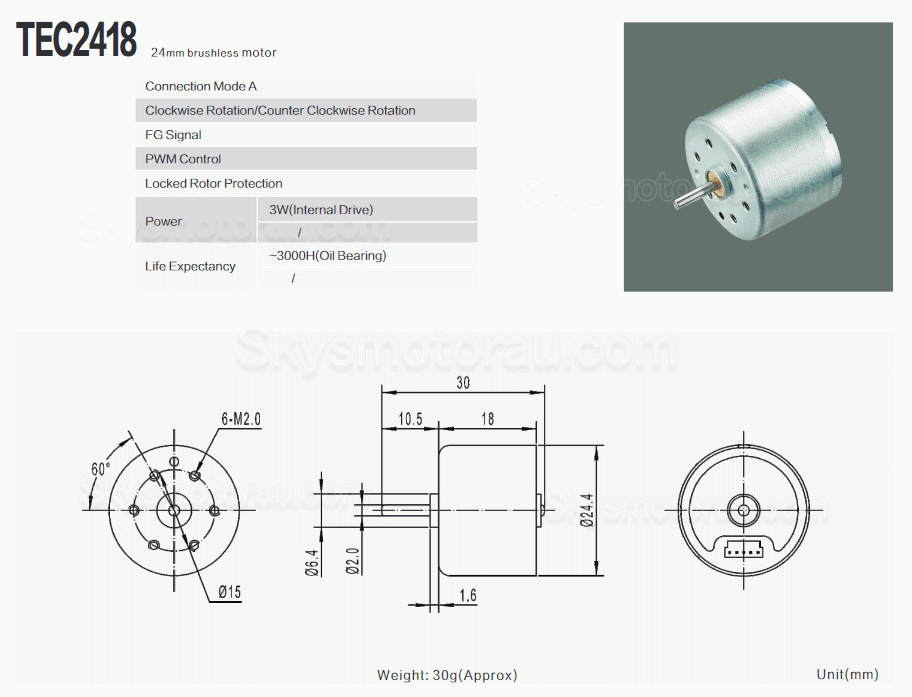 20Pcs TTMotor TEC2418 &Phi;24.4mm 12V/24V 3 Phase Brushless DC Motor BLDC Motor 0.02Kg.cm 5100rpm/7500rpm