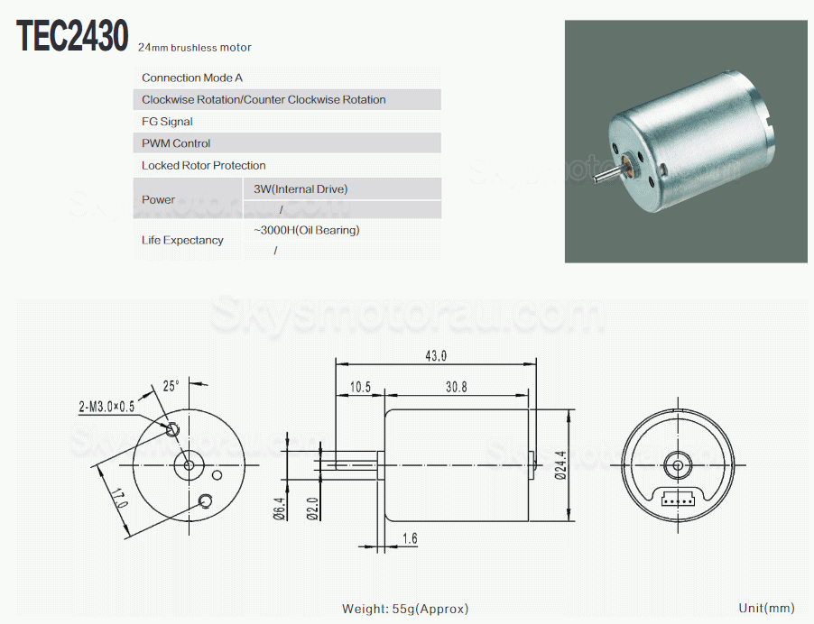 20Pcs TTMotor TEC2430 &Phi;22.4mm 12V/24V 3 Phase BLDC Motor Brushless DC Motor 4500RPM 3W 0.05kg.cm