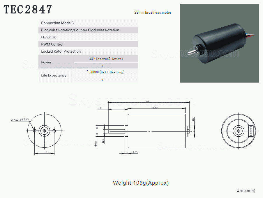20Pcs TTMotor TEC2847 &Phi;28mm 12V/24V 3 Phase Brushless BLDC DC Motor 150g.cm 4000rpm/4250rpm