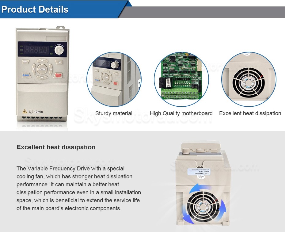 1.5kW VFD Spindle Kit VSK-ASL1.5B Indc. Air Cooled Spindle Motor + Variable Frequency Drive + 13Pcs ER20 Collet