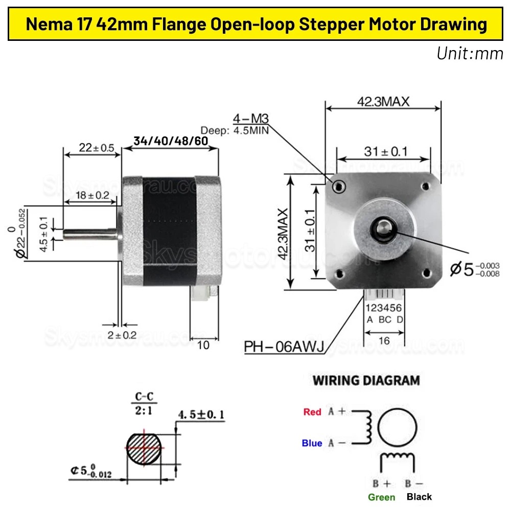 Neme 17 Harmonic Stepper Motor 42HS4015A4D5 with 30:1 Harmonic Gearbox + TB6600 Stepper Driver