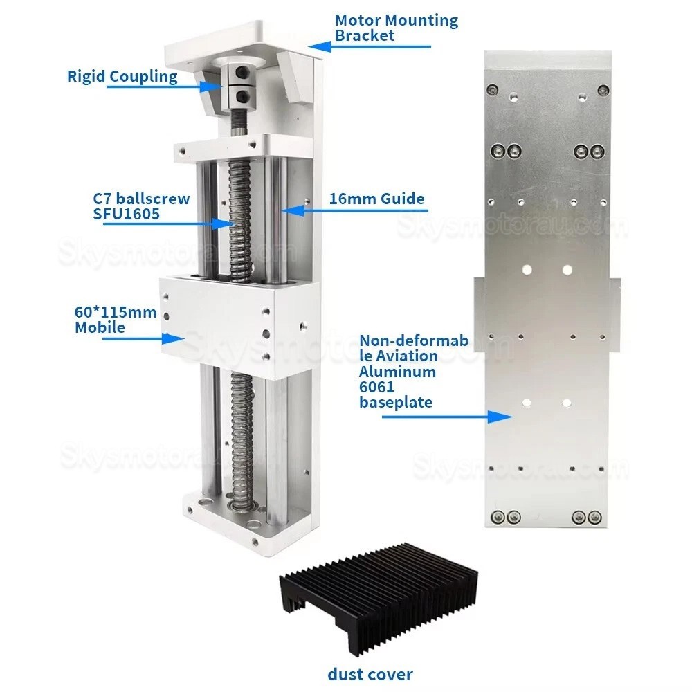 CNC Ballscrew Linear Slide OSP001612 Linear Translation Stage Fit Nema 23/34 Stepper Motor