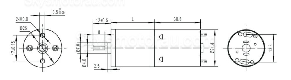 20Pcs &Phi;24.4mm 6V/12V High Torque Brushed PMDC Gearmotor GM25-370CA with Spur Gearbox