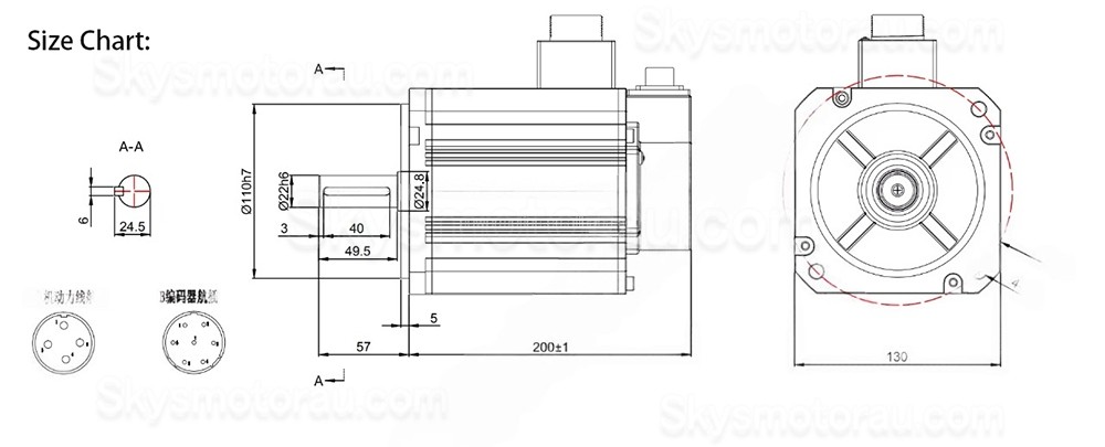 2.3KW AC Servo Motor Kit 130JASM523215K-17B+JASD30002-20B 14.64N.m 220V 12.3A 1500RPM with JASD30002-20B Servo Driver