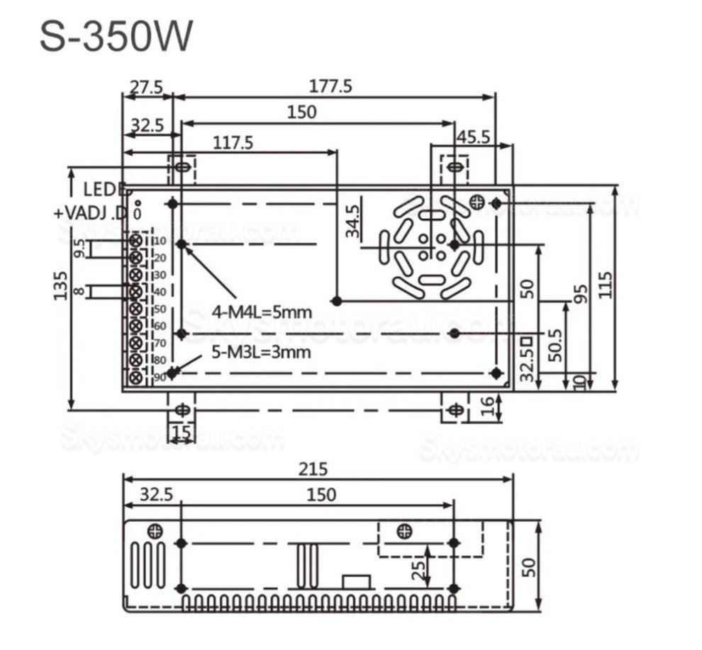 Nema 23 Closed Loop Stepper Motor Kit with 57HB250 Motor + HB8080C Driver + S350-24 Power Supply