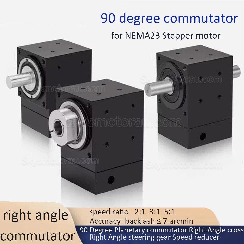 Nema 23 Right Angle Commutator 90 Degree Bevel Gearbox 2:1/3:1/5:1 for Nema23 Stepper Motor